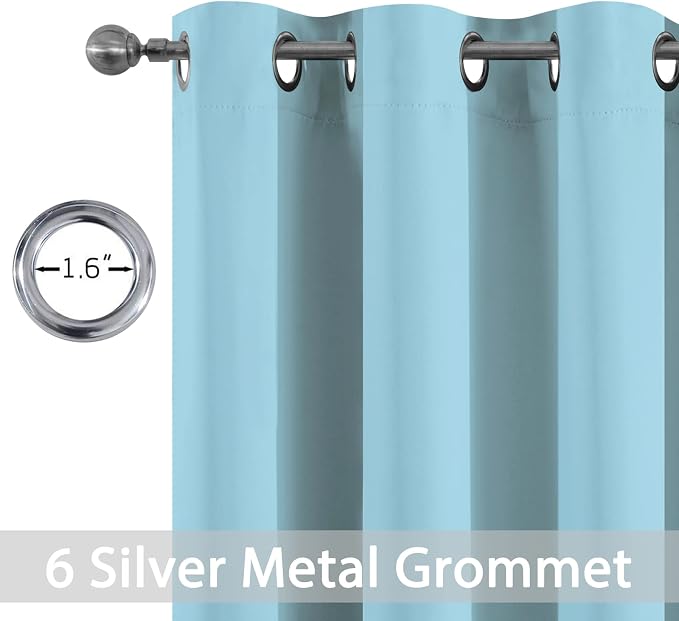 Yakamok Sky Blue Blackout Curtains - Image 2