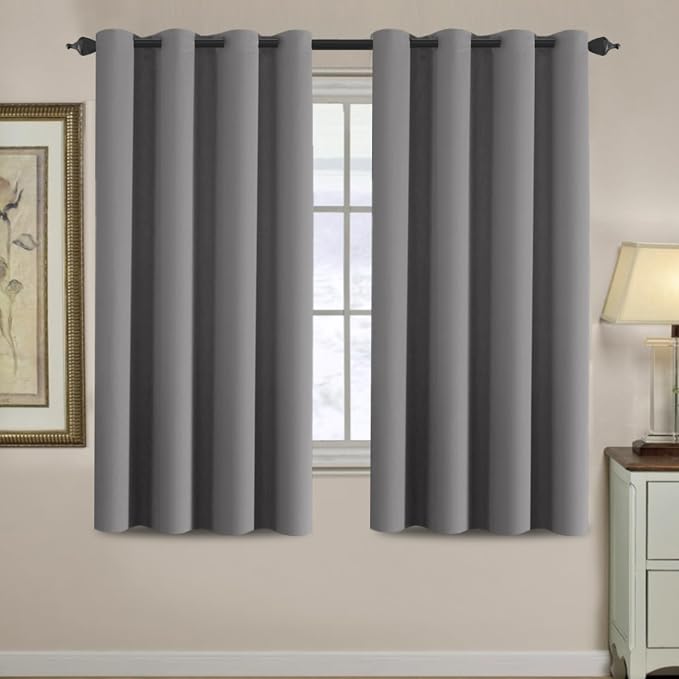 H.VERSAILTEX Ultra Soft and Thick Blackout Bluish Gray Curtains by HVERSAILTEX