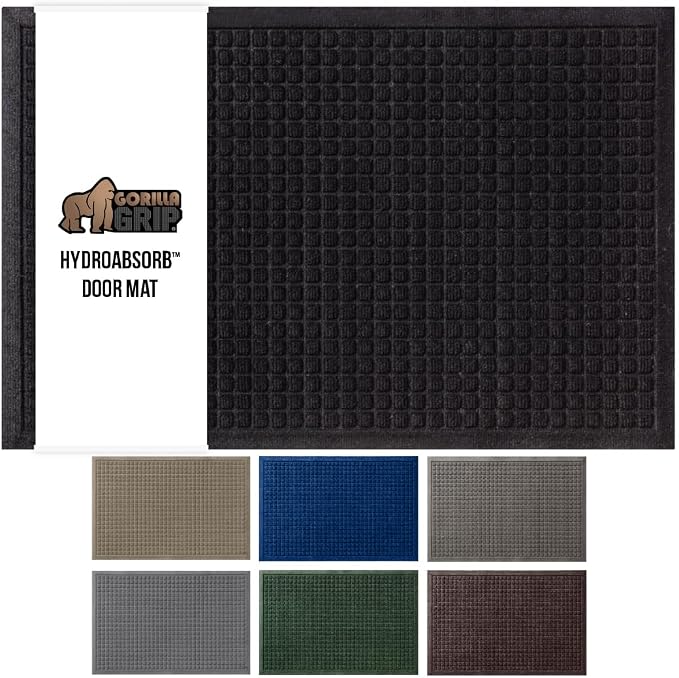 GORILLA GRIP® Ultra Absorbent Front Door Mat Outside Entrance 72x24, Traps Dirt by GorillaGrip