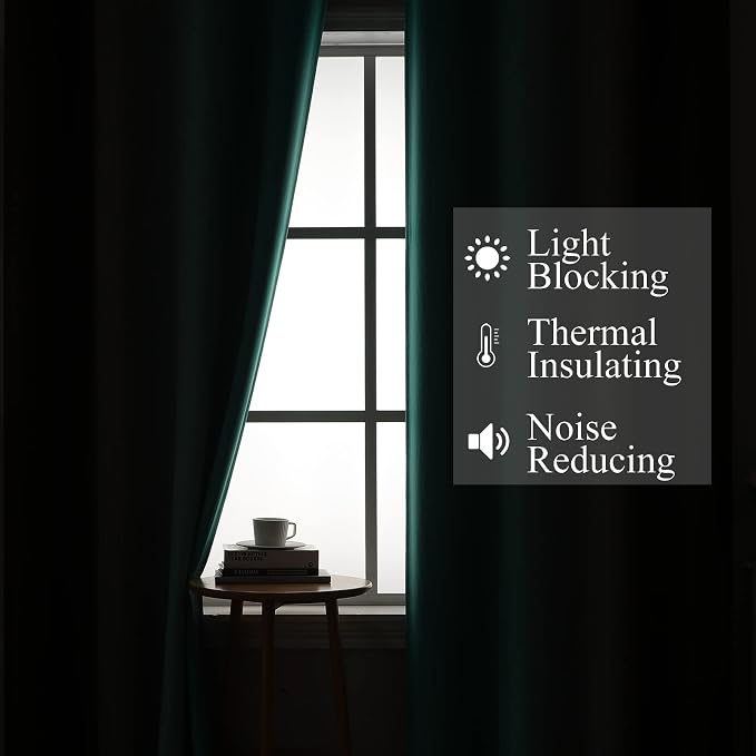 Estelar Textiler Brown and Teal Blackout Curtains 45 Inch Length, Light - Image 3