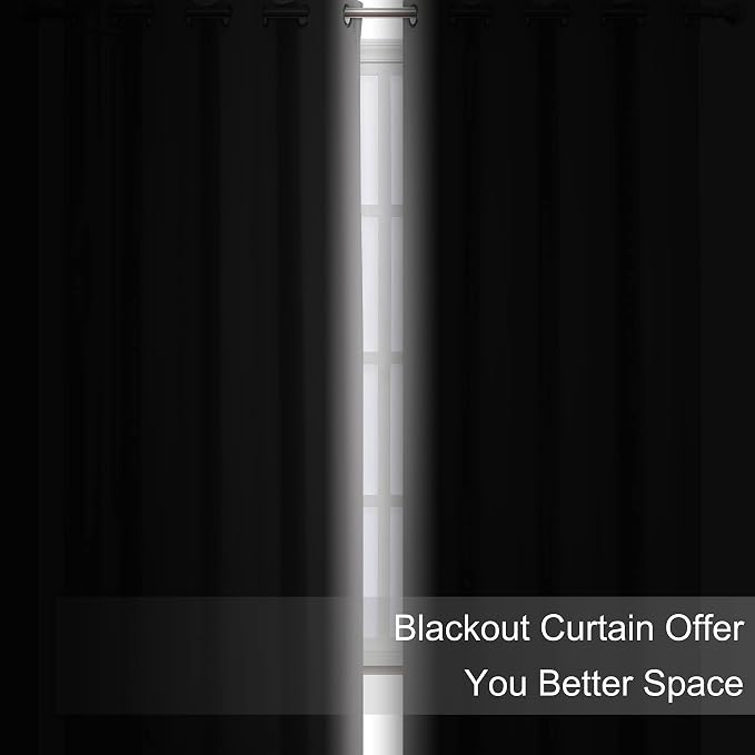 LEMOMO Blackout Curtains 42 x 95 inch/Light Grey Curtains Set of 2 - Image 3