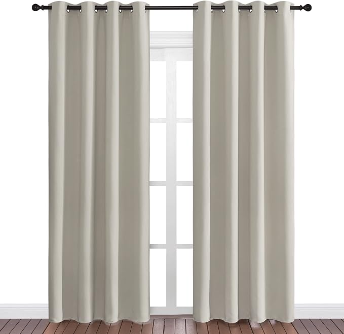 NICETOWN Natural Room Darkening Curtains 86" Long - Image 2