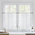 DWCN White Sheer Curtains for Kitchen Windows by DWCN