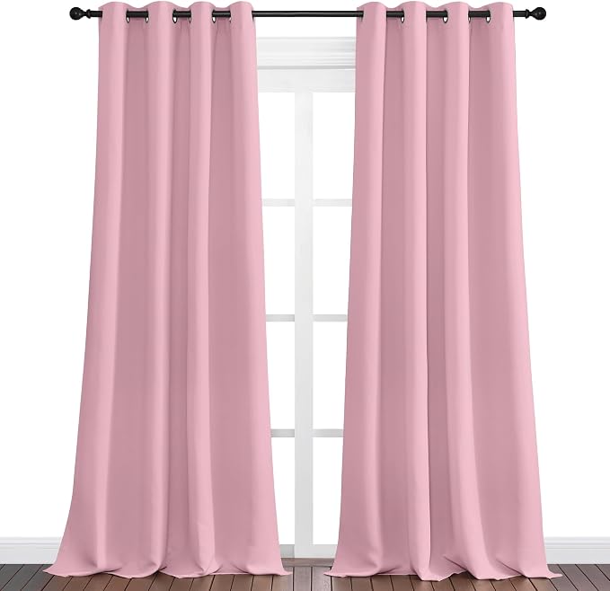 NICETOWN Crystal Pink Blackout Curtains 120" Long - Image 2