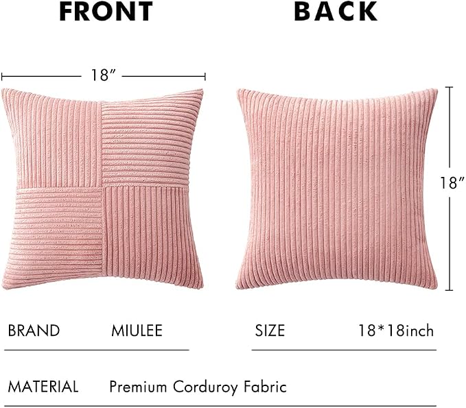 MIULEE Blush Pink Decorative Throw Pillow Covers 18x18 Inch - Image 6