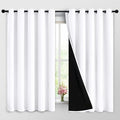 Yakamok 2 Thick Layers Pure White 100% Completely Blackout Curtains Thermal by Yakamok