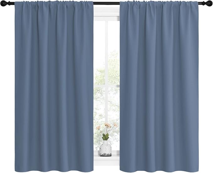 NICETOWN Kitchen Curtains, Short Blackout Curtains & Drapes, Small Window Rod - Image 2