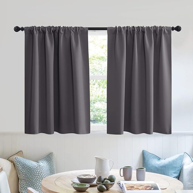 RYB HOME Blackout Privacy Bathroom Window Curtains, Short Thermal Insulated by RYBHOME