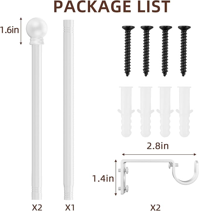 SMODBRODRE Curtain Rods for Window 32 and 48 - Image 6