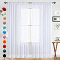 SpaceDresser Basic Rod Pocket Sheer Voile Window Curtain Panels White 1 Pair 2 by SpaceDresser