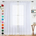 SpaceDresser Basic Rod Pocket Sheer Voile Window Curtain Panels White 1 Pair 2 by SpaceDresser