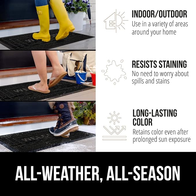 GORILLA GRIP 100% Waterproof All-Season WeatherMAX Doormat 35x23, US Designed - Image 4