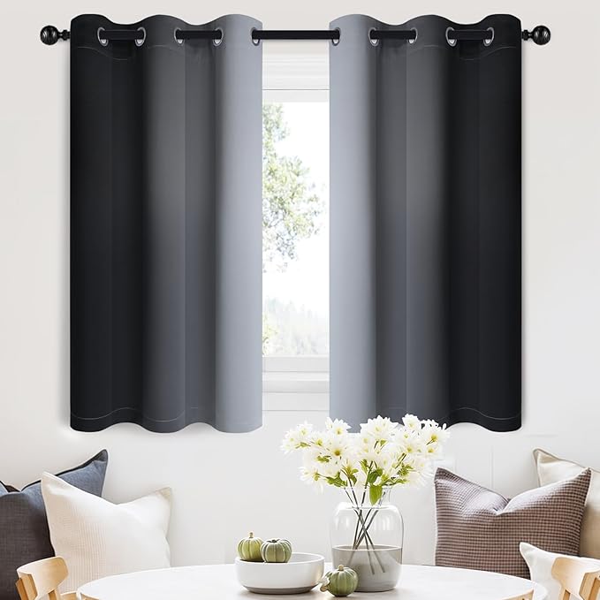 SimpleHome Ombre Room Darkening Curtains 36 inches Length by SimpleHome