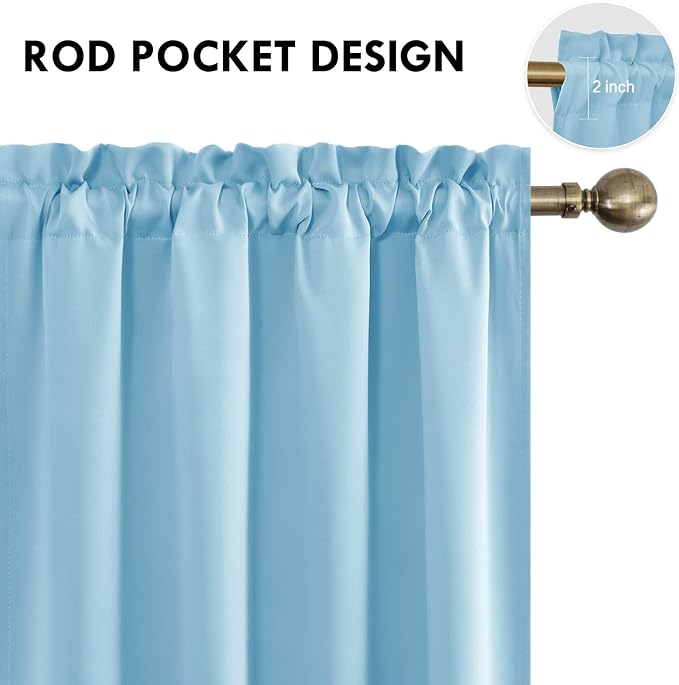 DWCN Blackout Curtains Room Darkening Thermal Insulated Bedroom Curtains Window - Image 4