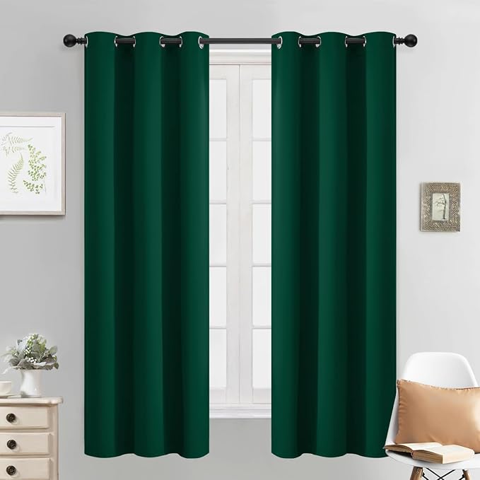 Yakamok Dark Green Blackout Curtains by Yakamok