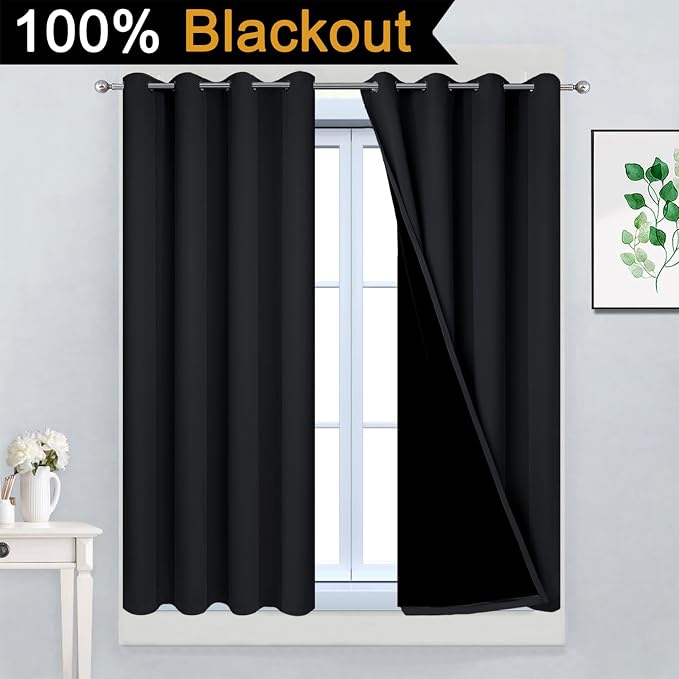 Yakamok 54 Inch Length 100% Blackout Curtains - Image 2