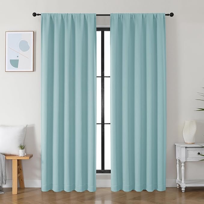 Simplebrand Ava Aqua Blackout Curtains by Simplebrand