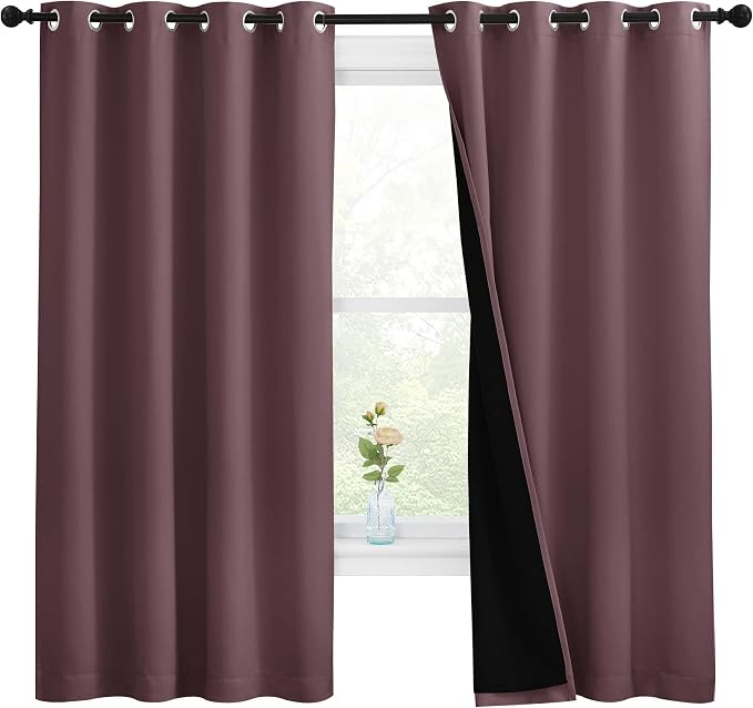 NICETOWN Bedroom Full Blackout Room Warming Curtain Panels, Super Thick by NICETOWN
