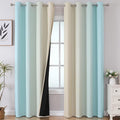 Estelar Textiler Aqua and Beige Gradient Blackout Curtains 84 Inches Long by ESTELARTEXTILER