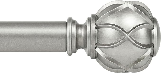 KAMANINA Curtain Rods for Windows 48 to 84 Inch, Antique Silver Heavy Duty by KAMANINA