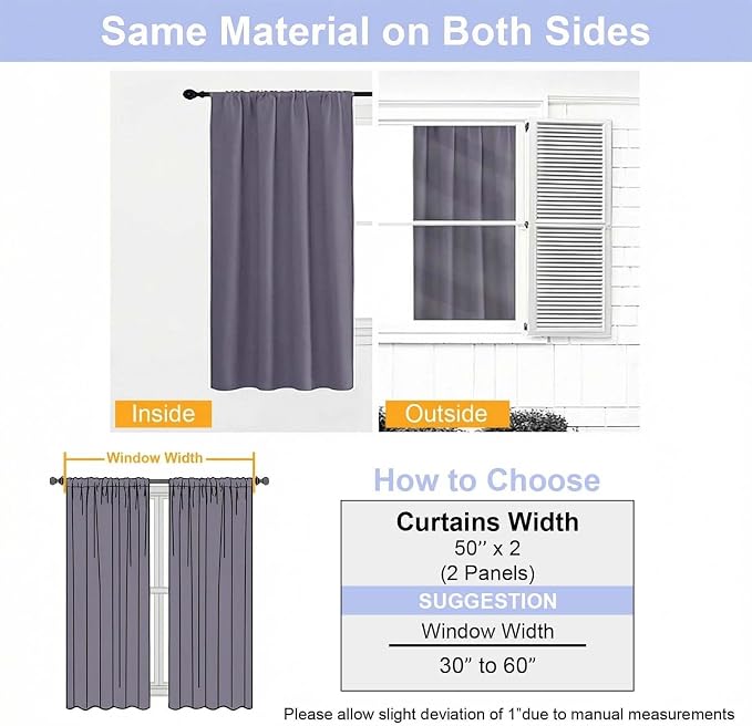 Simplebrand Ava Greyish Purple Blackout Curtains - Image 9