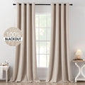 MIULEE 100% Blackout Linen Textured Curtains by MIULEE