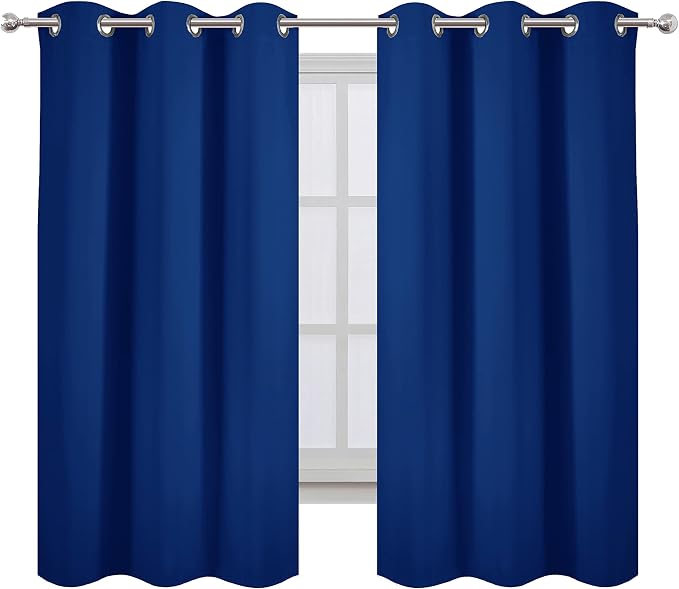 LEMOMO Blackout Curtains 40 x 63 inch/Royal Blue Curtains Set of 2 - Image 2