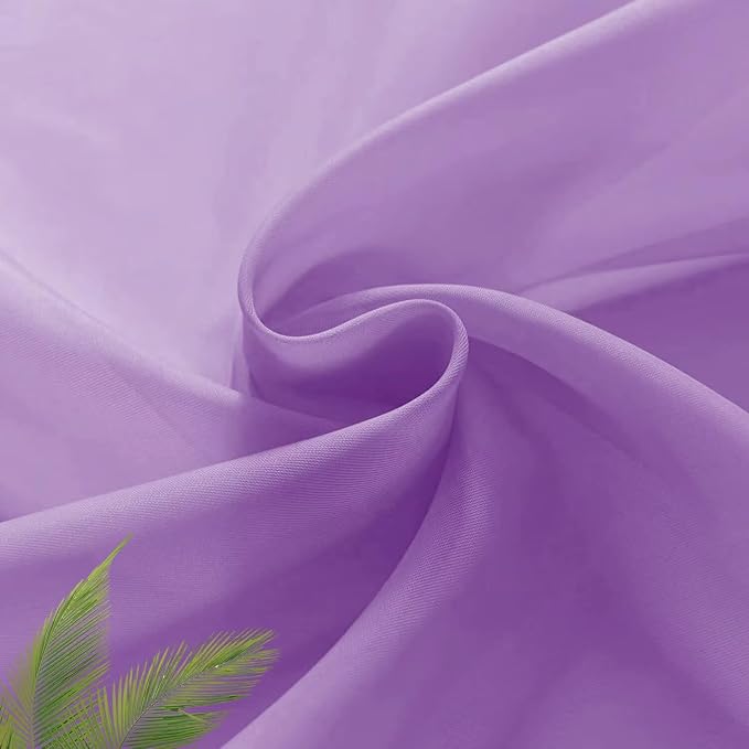 SpaceDresser Basic Rod Pocket Sheer Voile Window Curtain Panels Lavender 1 Pair - Image 5