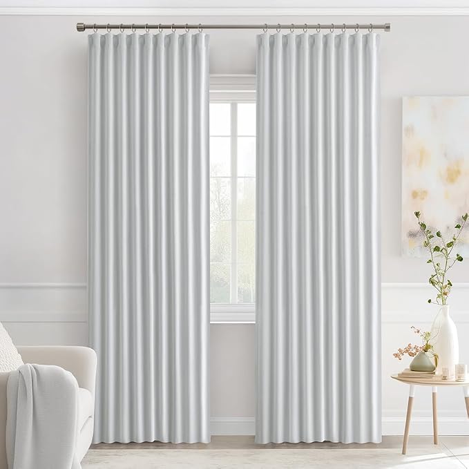 MIULEE Back Tab Light Blocking Curtains 90 Inch Long 2 Panels Set - Image 9