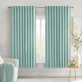 MIULEE Aqua Back Tab Blackout Curtains 63 Inch Length 2 Panels Set by MIULEE
