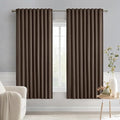 MIULEE Chocolate Brown Back Tab Blackout Curtains 63 Inch Length 2 Panels Set by MIULEE