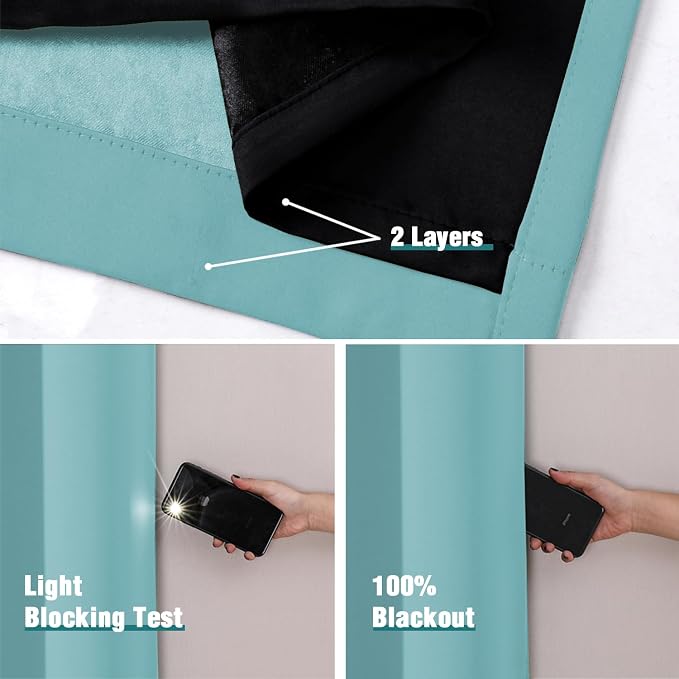 ChrisDowa 100% Blackout Curtains 54 inch Long - Image 4