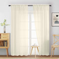 Cream Sheer Curtains 84 Inches Long 2 Panels, Elegant Airy Transparent Light by Home