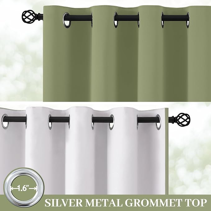 Yakamok 100% Blackout Curtain Panels 96 inches Cold and Light Blocking Drapes - Image 2