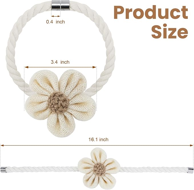 KLOGTSIND Magnetic Curtain Tiebacks, 6 Pack Flower Curtain Holdbacks - Image 3
