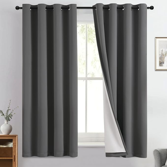 Yakamok 100% Blackout Curtain Panels 63 inches Cold and Light Blocking Drapes by Yakamok