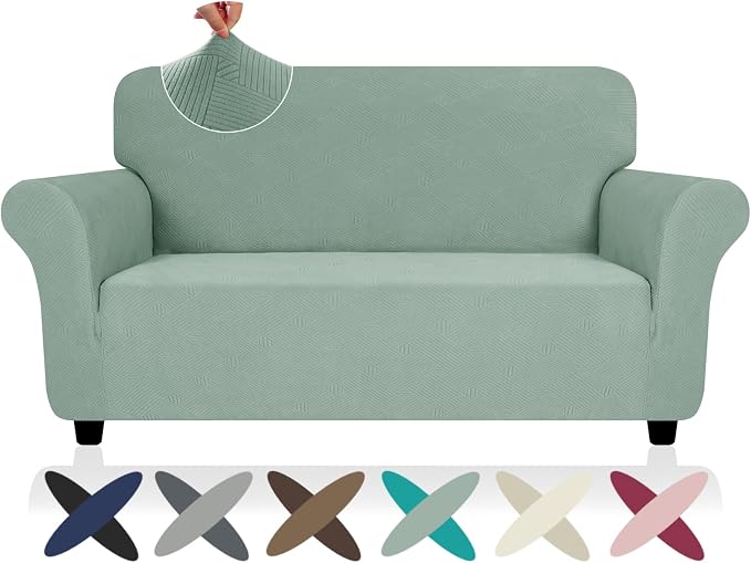 ZNSAYOTX Super Stretch Loveseat Covers, New Striped Love Seat Slipcover by ZNSAYOTX