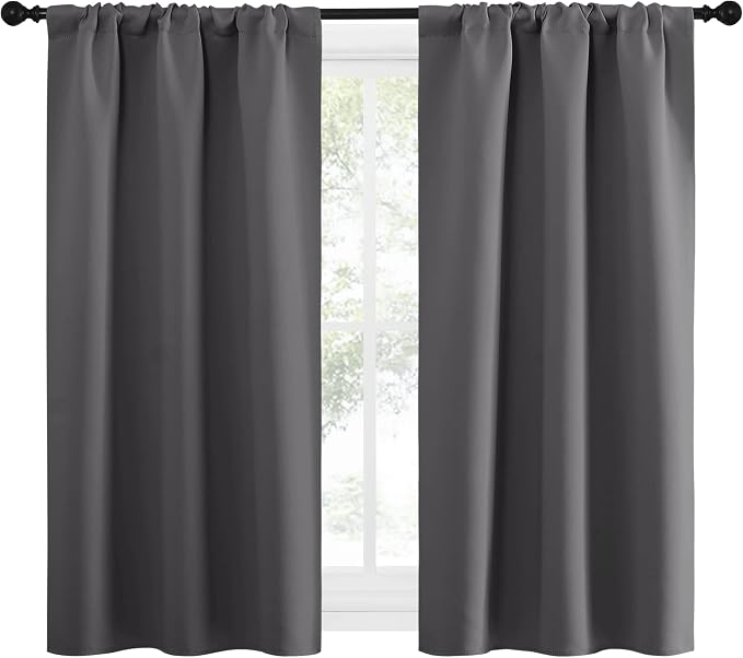 NICETOWN Grey Window Curtains for Bedroom - Image 2
