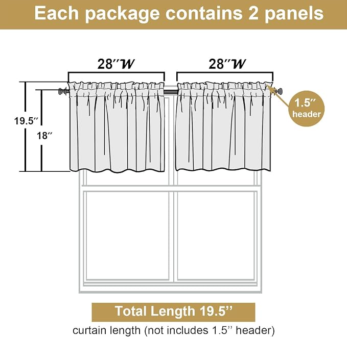 Lecloud Leia White Sheer Valances - Image 3