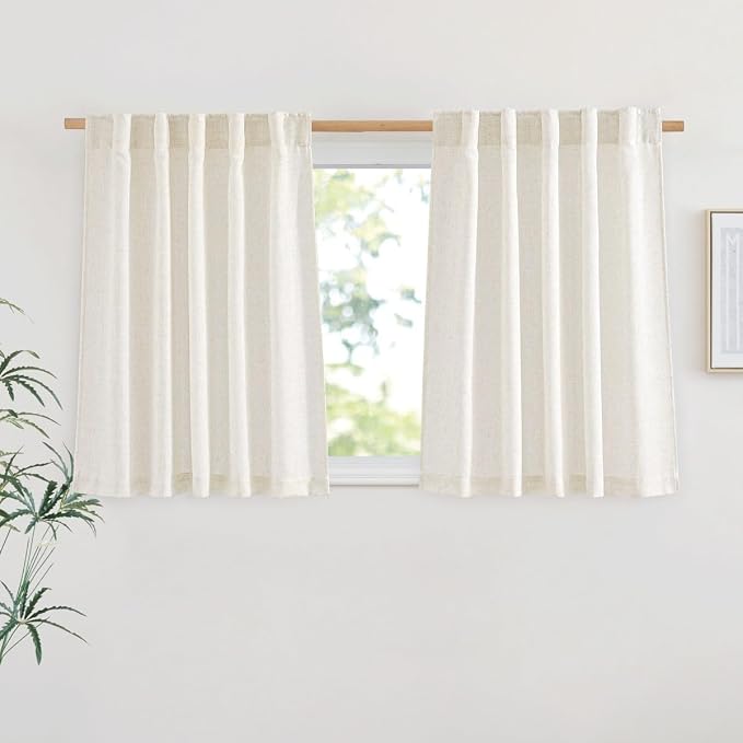 NICETOWN Linen Curtains 45 inch Length by NICETOWN