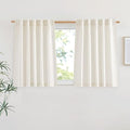 NICETOWN Linen Burlap Short Kitchen Curtains 36 inches Long, Rod Pocket & Back by NICETOWN