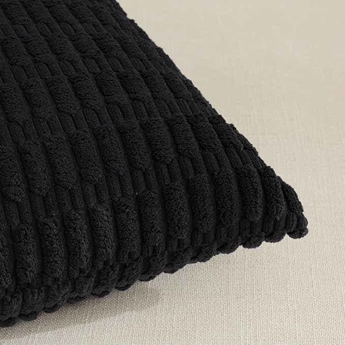 Fancy Homi 4 Packs Boho Black Decorative Throw Pillow Covers 20x20 Inch - Image 4