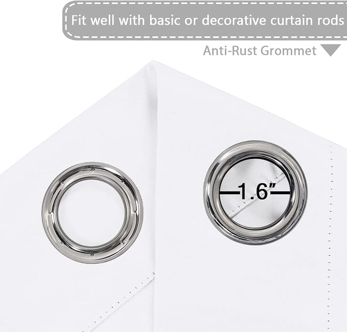 H.VERSAILTEX White Curtains for Sliding Glass Door Room Divider Curtains Noise - Image 3