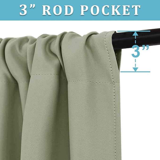 RYB HOME Short Blackout Curtains - Image 2