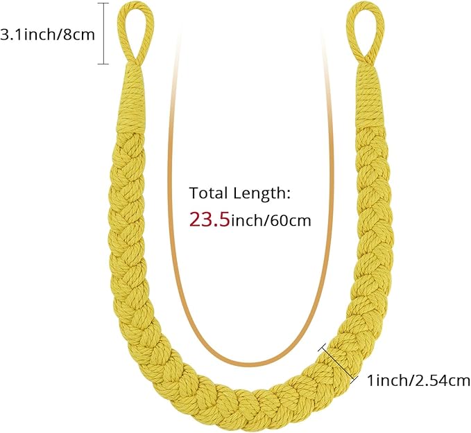 NICEEC 4 Pack Natural Cotton Rope Curtain Tiebacks Elegant Boho Style - Image 3