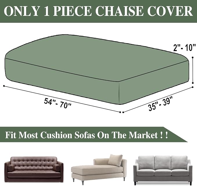 Couch Cushion Cover Chaise Lounge Cover Washable Separate Seat Chaise Couch - Image 6