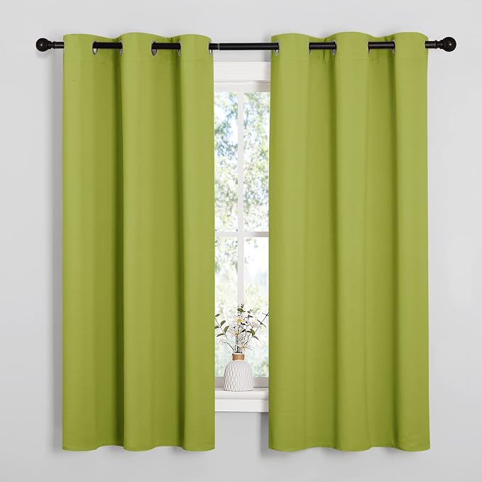 NICETOWN Fresh Green Blackout Curtains 68 inches Length by NICETOWN