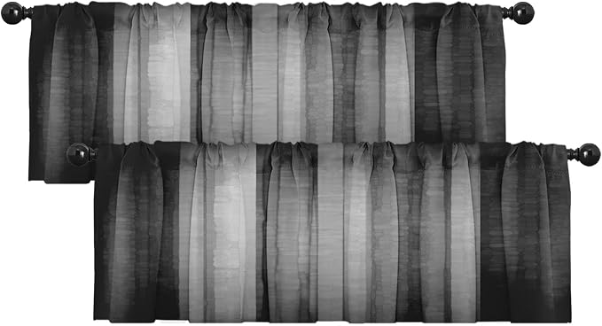 Emvency 2 Pack Valances Window Treatments, 52x12 Inch Rod Pocket Valances by Emvency