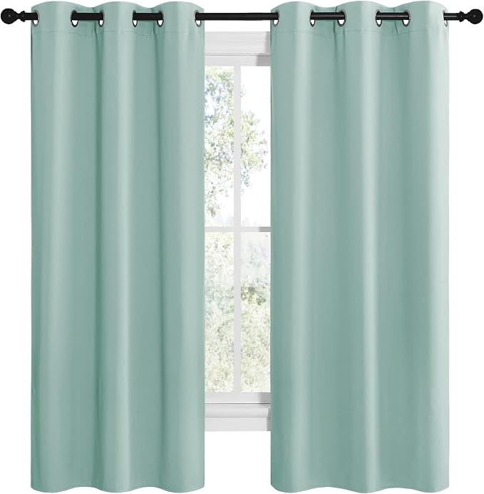 NICETOWN Aqua Blue Room Darkening Curtains - Image 2