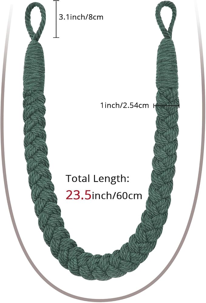 NICEEC 4 Pack Natural Cotton Rope Curtain Tiebacks Elegant Boho Style - Image 3